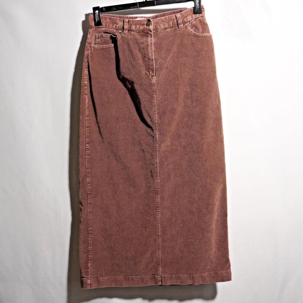 Jones New York Vintage Rose Brown Corduroy Maxi Skirt